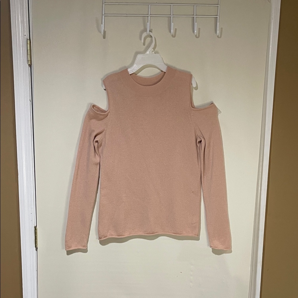 Halston Heritage Cashmere & Wool Blend Off-the-Shoulder Sweater Size Large